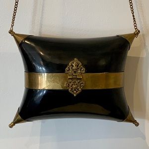 Vintage Minaudière Brass and Horn Bag